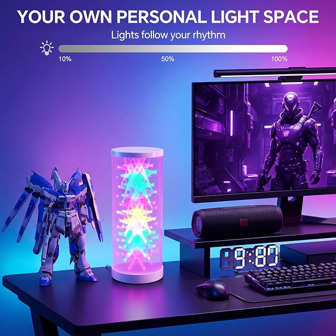 WORLD WIN Prism Glow RGB Table Lamp - Smart Color Changing Night Light for Bedroom, Living Room & Gaming Setup, 16 Million DIY Colors, App Control Lamp for Home Desk Decor (Christmas Tree, White)