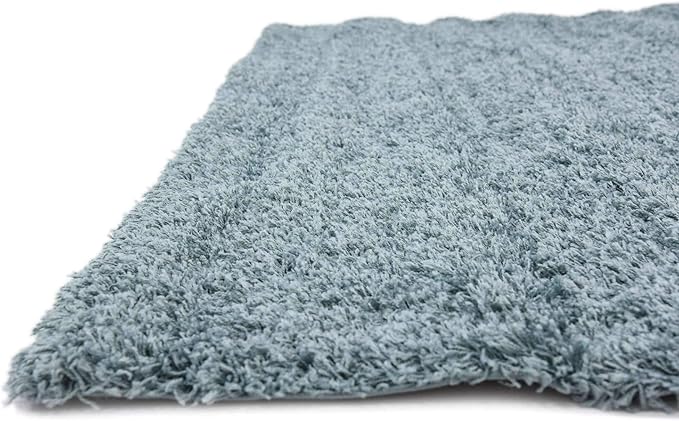 Unique Loom Solid Shag Collection Area Rug (8' Square, Light Slate Blue)