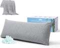 Thick Memory Foam Body Pillow - Full Body Pillows for Side Sleeper - with Grey Cooling Pillowcase 20 x 54 inches (Grey Color)