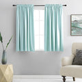 DONREN 54 Inch Length Aqua Blackout Curtains for Bedroom - Small Window Treatment Rod Pocket Curtain Drapes (Set of 2 Panels)