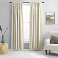 DONREN 2 Panels 84 inch Length Cream Beige Blackout Curtain Panels for Bedroom - Rod Pocket Room Darkening Thermal Insulated Curtains for Living Room (42 x 84 Inches Long)
