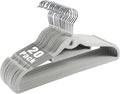 Velvet Clothing Hangers Slim Stackable Non-Slip Grey Suit Hanger Space Saving Clothes Hanger Heavy Duty Adult Hangers with 360°Swivel Hook Pack of 20