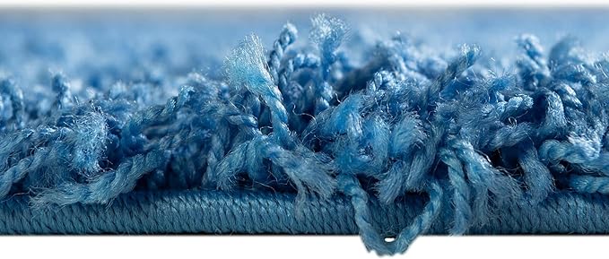 Unique Loom Solid Shag Collection Area Rug (3' 3" x 5' 3" Rectangle, Periwinkle Blue)