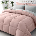 JOLLYVOGUE Twin XL Comforter Set, Ultra-Soft Bed in a Bag Twin XL Size 5 Pieces, Oeko-TEX Certified Bedding Set with Down Alternative Comforter, Sheets, Pillowcases & Shams, Pink & Light Grey