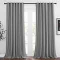NICETOWN Silver Grey Curtains and Drapes for Window 95" L - Triple Weave Energy Saving Thermal Insulated Solid Grommet Blackout Panels for Patio (80" Wide per Panel, 2 Panels, Silver Grey)