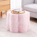 Tiita Floral Pouf Ottoman, Foot Stools Ottoman with Foam Chunk Filling, Puff Foot Rest for Couch, Living Room, Kids Room, Pink
