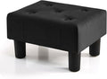 BRIAN & DANY Small Foot Stool, Velvet Foot Stools with Legs, Stable Small Footstool for Living Room, Black