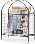 PUERSI Freestanding Magazine Holder – Modern Touch Handbag Design, Magazine Organizer Metal Rack for Books, Vinyl Record, Newspaper (Black)