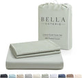 Bella Coterie Luxury Bamboo Viscose California King Size Duvet Cover Set | 100% Organically Grown | Corner Ties | Ultra Soft | Cooling | Two Pillow Shams | 106 x 94 | No Insert [Sea Glass]