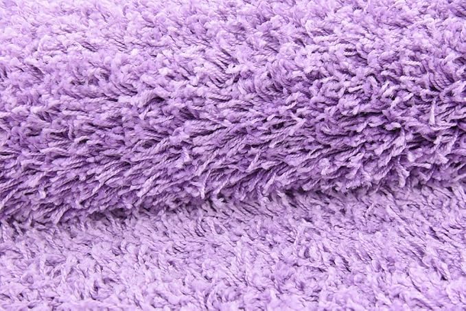 Unique Loom Solid Shag Collection Area Rug (4' 1" x 6' 1" Rectangle, Lilac)