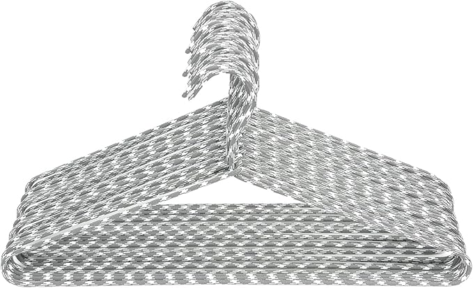 Clothes Hangers 30 Pack – Space Saving Fabric & Metal Hangers, Non-Slip Pant & Coat Hangers, Room Essentials, Closet, Durable Wardrobe Storage for Shirts, Suits & Pants – Grey/White