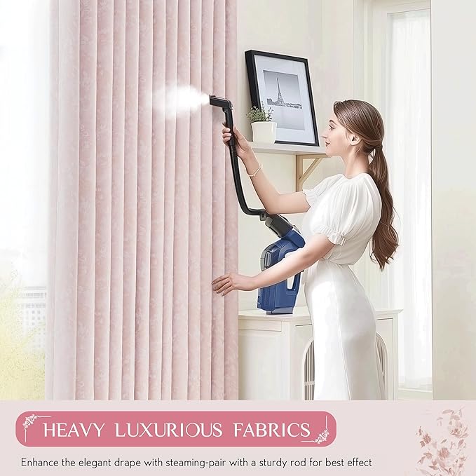 Beauoop Pink Floral Jacquard Blackout Curtains 72 Inches Long 2 Panels for Girls Bedroom Living Room Chenille Flower Room Darkening Thermal Insulated Soundproof Rod Pocket Back Tab Window Drapes 52x72