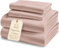 LANE LINEN Luxury 100% Egyptian Cotton Bed Sheets Full Size - 1000 Thread Count, Fully Elasticized Reinforced 15" Extra Deep Pocket Full Sheets, Soft & Comfy Sateen Weave for Silky Finish-Sepia Rose