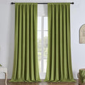 Joydeco Moss Green 100% Blackout Curtains 96 Inch 2 Panels, Luxury Thermal Green Velvet Curtains for Bedroom Living Room, Soundproof Blackout Window Drapes, Rod Pocket & Back Tab (52W x 96L)