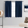DONREN 48 Inch Curtains for Boy's Room - Blackout Thermal Insulated Window Drapes with Rod Pocket for Short Windows (2 Panels,52 x 48 Inch,Navy Blue)