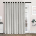 Macochico 100% Blackout Chenille Curtains for Sliding Door Thermal Insulated Noise Reducing Drapery for Living Room Bedroom Hotel, Grommet Curtains with Tieback, White, 120" Wx96 L 1 Panel