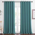 NICETOWN Blackout Curtain Drape for Bedroom - Light Reducing Thermal Insulated Solid Grommet Room Darkening Window Curtain 90 inches Long for Living Room (Sea Teal, 1 Piece, W66 x L90)