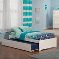 AFI Concord Twin XL Size Platform Bed with Footboard & Twin XL Trundle in White