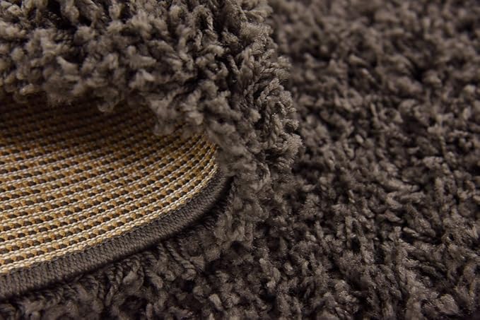 Unique Loom Solid Shag Collection Area Rug (5' 1" x 8' Rectangle Graphite Gray)