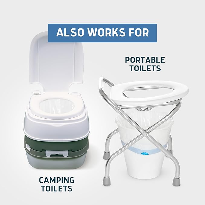 Lunderg Commode Liners - Value Pack 100 Count Universal Fit - Medical Grade Bedside Liners Disposable for Adult Commode Chair, Portable or Camping Toilet Bags