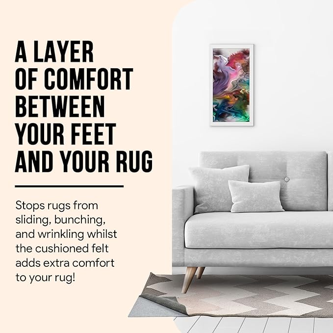 Premium Felt Rug Pad 8x10 Feet, Thick Rug Pads for Hardwood Floors, Laminate, Vinyl, Stone, Carpet & Tile, Under Rug Padding