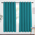 NICETOWN Room Darkening Window Curtain for Sliding Door - Thermal Insulated Solid Grommet Light & Sound Blocking Blackout Drapes for Bedroom/Living Room (Peacock Teal, 1 Panel, W66 x L72)