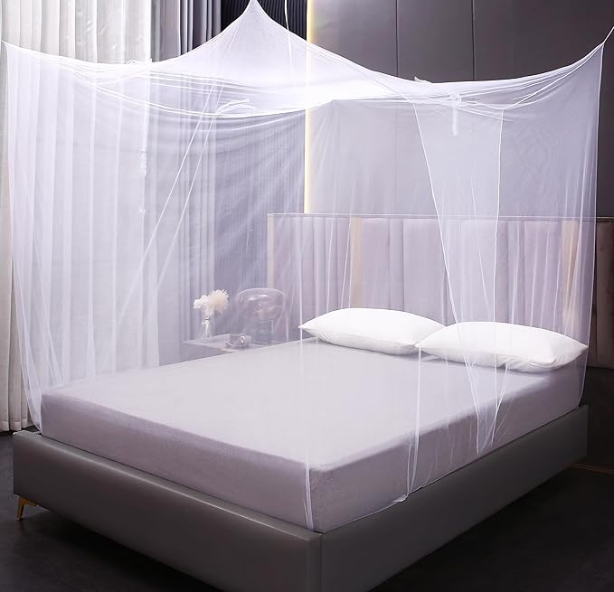 Mengersi Mosquito Net for Bed Canopy,One Side Opening Canopy Netting Bed Drapes for Camping Home Outdoor Travel Dormitory,Full