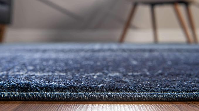 Unique Loom Del Mar Collection Area Rug - Jennifer (10' x 13' Rectangle, Blue/ Navy Blue)