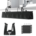No Drill Under Desk Cable Management Tray - 36" Clamp/Screw Desk Cord Management, Premium Fabric Cable Racyway for Office & Home