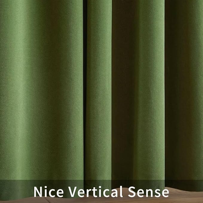 Joydeco Green Velvet Curtains 72 inch 2 Panel, Room Darkening Super Soft Velvet Drapes for Bedroom Living Room Thermal Insulated Window Drapes, Luxury Blackout Rod Pocket Curtains,W52 x L72 inch