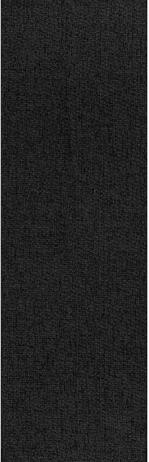 Easy Jute Runner Rug 2x7 Indoor Outdoor Natural Rugs Solid Fiber Rug Woven Area Rug Boho Easy Clean Inside Carpet for Living Room Bedroom Dining Room Hallway or Outdoor Patio Porch (2 X 7 Dark Grey)
