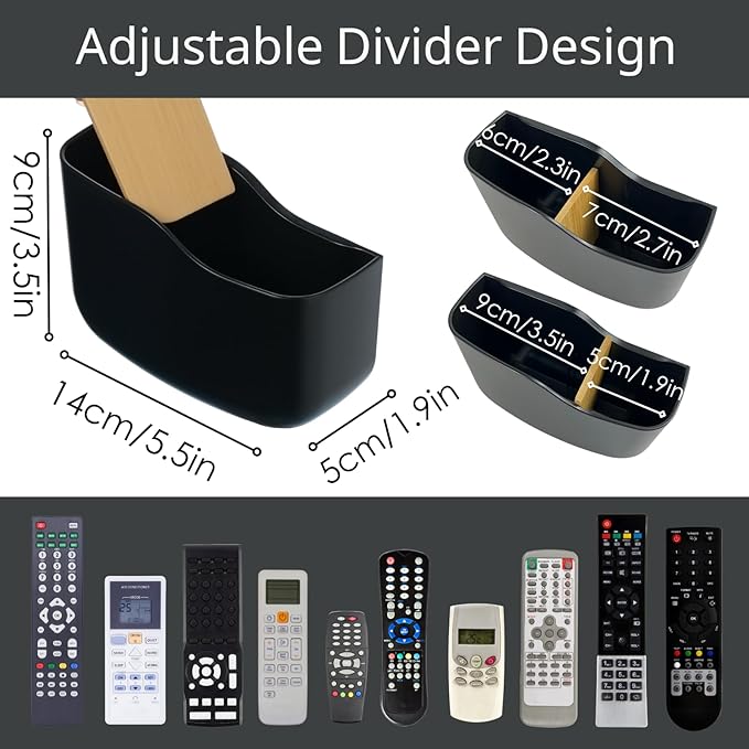 LINFIDITE TV Remote Holder Wall Mount Remote Control Holder for Bed Universal Bedside Wall Remote Holder Caddy Organizer Hole-Free Remote Control Holder (For 2 Or 3 Remote Controls–Black–Quantity1