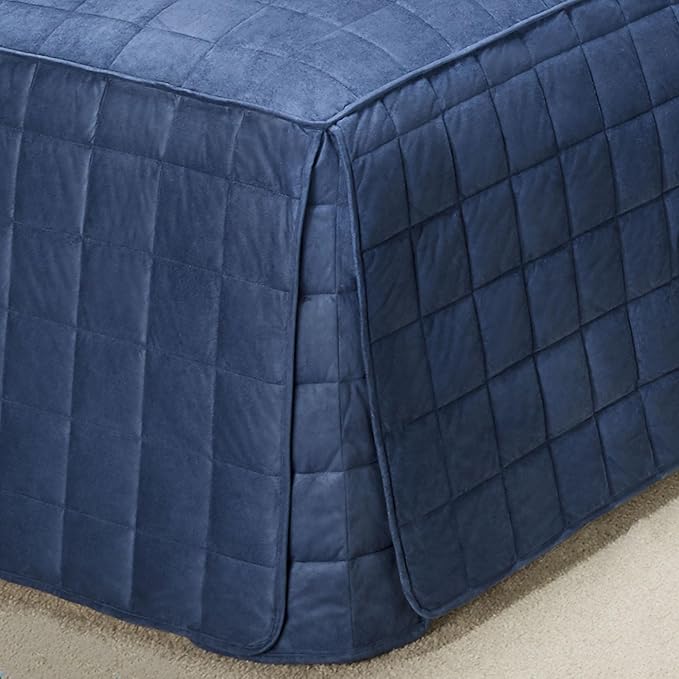 Touch of Class Camden Luxury Bedding | Warm Indigo Color | Classic Fitted Bedspread | Faux Suede Box Quilted Design | Designed 2 Piece Set Includes Twin Bedspread and 1 Standard Sham