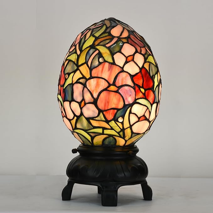 Egg Lamp - 12" H - Stained Glass Lamp - Unique Lamps - Tiffany Lamp Style (Egg lamp)