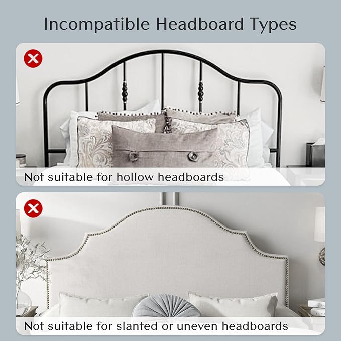 Solfres Innovative Design Rechargeable Headboard Reading Light. No Drilling Book Light for Bedtime Reading. Dimmable LED Lamp with Bulb. Movable & Flexible, Black