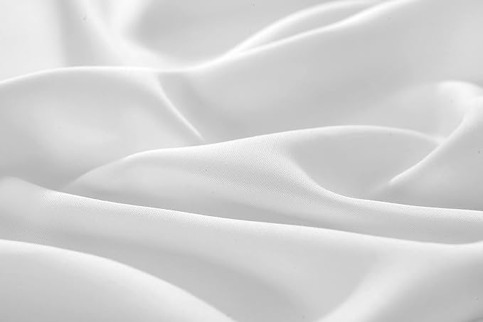 Linen World Cooling Bed Sheets Set Queen Size,100% Organically Grown Viscose Sheets,Deep Pocket Up to 16",4 Pieces Silky Soft,Breathable Bedding Sheets & Pillowcases(White,Queen)