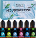 Housekeeping Essential Oils Set for Diffuser,Pure Aromatherapy Oil for Diffuser,Candle Making,Natural Soap Scent,Cherry Blossom Soap,Fresh Mint,Fresh Linen,Air Freshener,Extra Clean