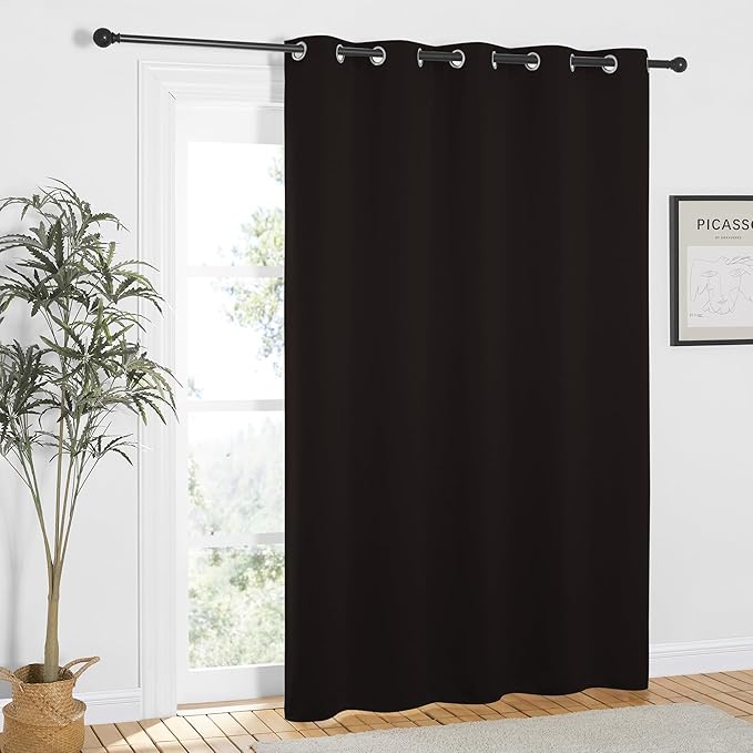 NICETOWN Toffee Brown Blackout Curtains 84 inch Length, Grommet Top Room Darkening Drapes for Bedroom Living Room, Light Blocking Window Covering for Privacy (W66 x L84 Inch, 1 Panel)