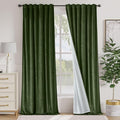 Lazzzy Velvet Green Curtains 108 Inches Long Black Out Thermal Insulated Room Darkening Curtain Drapes Luxury Back Tab Window Treatments for Bedroom Living Room 2 Panels, 52 x 108 Inch, Moss Green