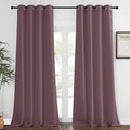 NICETOWN Bedroom Curtain 95 inches Long for Bedroom - Grommet Top Thermal Insulated Window Treatment Energy Saving Sound Reducing Drape for Living Room (Dry Rose, 1 Panel, W52 x L95)