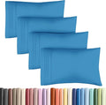 Queen Pillow Cases Set of 4 - Ultra Soft Hotel Quality Pillowcase Covers - Comfy, Cozy & Wrinkle Free - Shrink, Stain & Fade Resistant - Machine Washable Pillow Protectors - 4 Piece Set - Denim Blue