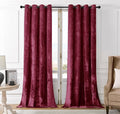 SMILETIME Burgundy Red Crushed Velvet Curtains 52x108 inch Luxurious Thermal Insulated Soundproof Drapes for Living Room Bedroom Office Soft and Durable Light-Filtering Window Treatments, 2 Panels