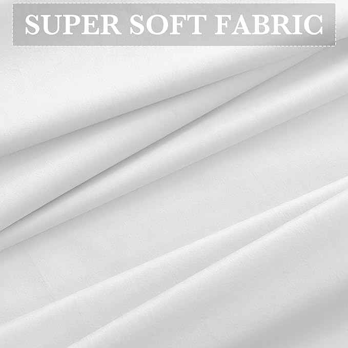 RYB HOME 100% Blackout White Velvet Curtains for Bedroom, Back Tab and Rod Pocket Thermal Insulated Room Darkening Curtains for Living Room Nursery, White, 52W x 96L, 2 Panels