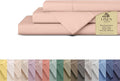 Linen Home 100% Cotton Percale Sheets Twin Size, Brushed Rose, Deep Pocket, 3 Pieces Set - 1 Flat, 1 Deep Pocket Fitted Sheet and 1 Pillowcase, Crisp Cool and Strong Bed Linen