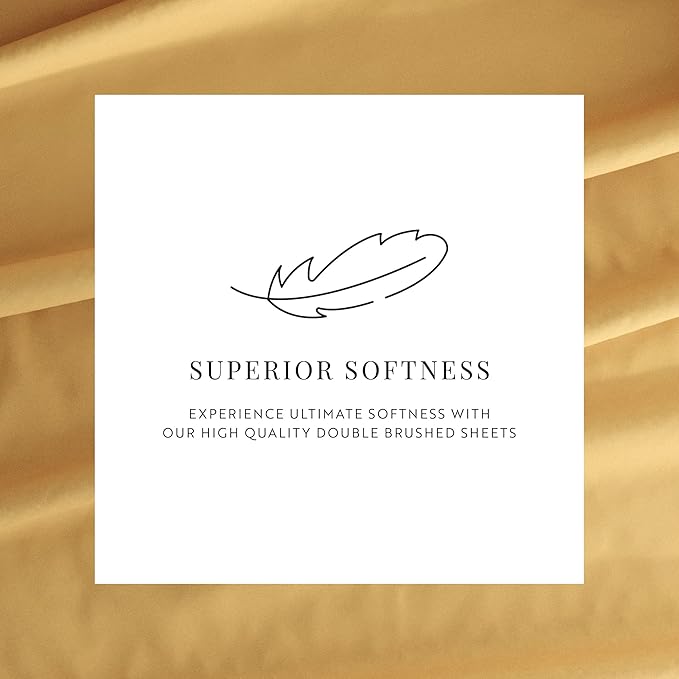 Linen Market Bed Sheets for California King Size Bed (Gold) - Sleep Better Than Ever with These Soft and Cooling California King Sheets - Deep Pocket Fits 16" Thick Beds - 4 Piece Cal King Sheet Set