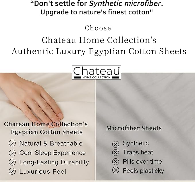 100% Cotton 400 Thread Count King Size Sheets Set, 15" Deep Pocket King Sheets & Pillowcases, 4 Piece Soft Breathable Naturally Cooling Luxury Bedding, Machine Washable- Mineral