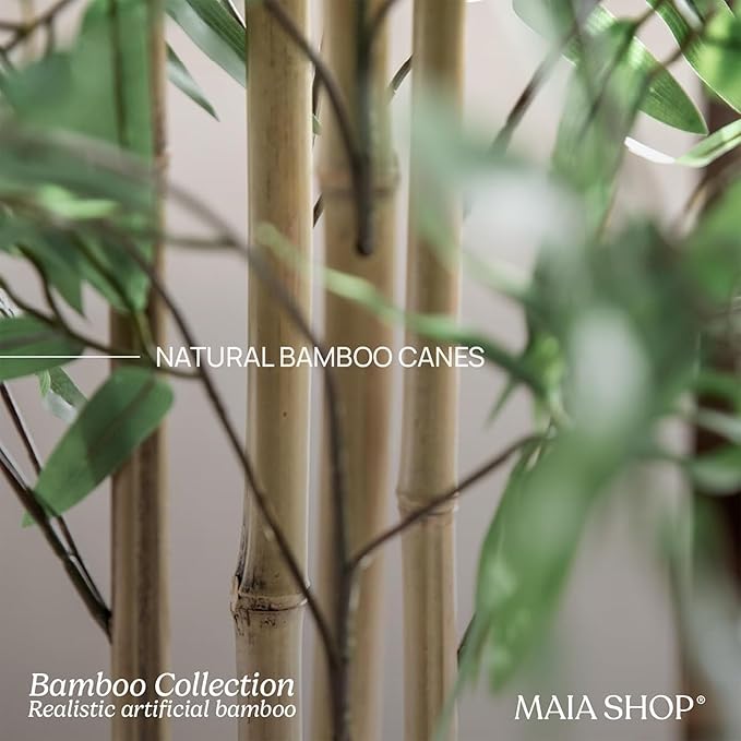 Maia Shop 5ft Artificial Bamboo Tree Plant for House, Apartment or Office – Realistic Fake Indoor Plants for Living Room, Bedroom, Bathroom, Entryway or Patio – Faux Greenery for Home Décor