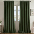 Joydeco Olive Green Velvet Curtains 102 inch Length 2 Panels, Luxury Blackout Rod Pocket Thermal Insulated Window Curtains, Super Soft Room Darkening Drapes for Living Room Bedroom,W52 x L102 inches