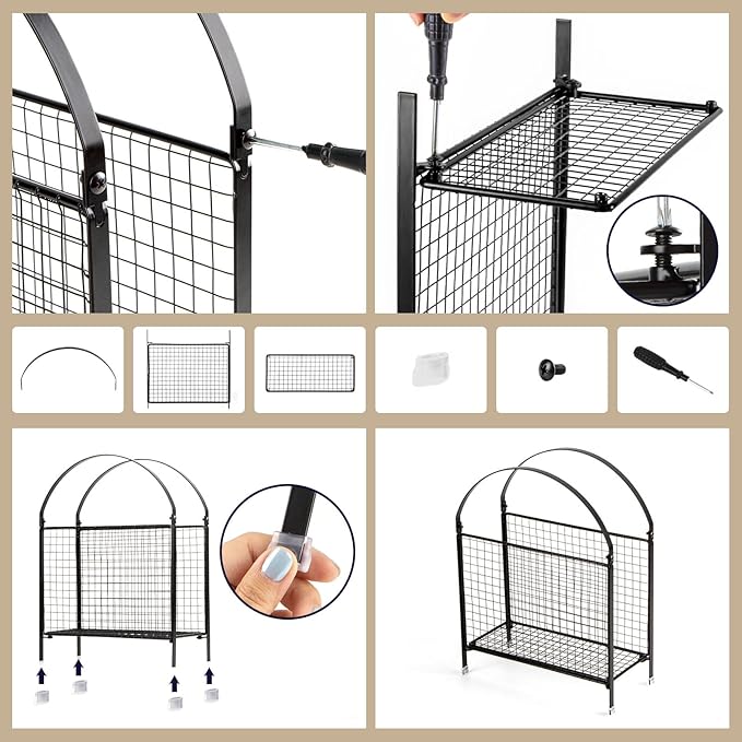 PUERSI Freestanding Magazine Holder – Modern Touch Handbag Design, Magazine Organizer Metal Rack for Books, Vinyl Record, Newspaper (Black)