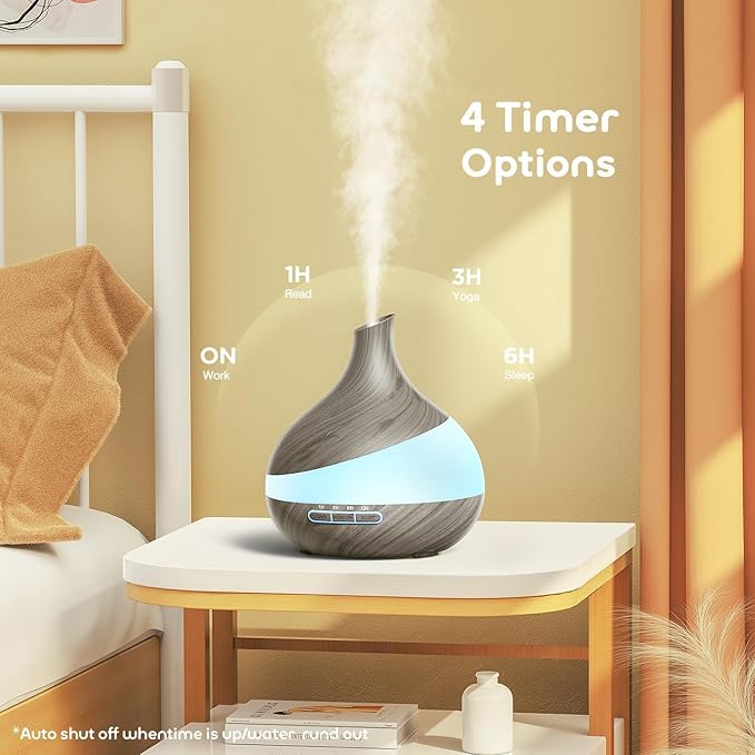 HJTHJT 500ML Essential Oil Diffuser: Aroma Diffuser with Remote Control for Hotel Spa Yoga Room - Humidifiers for Bedroom with 14 Colors LED Night Light for Kids/Women Home Relaxation
